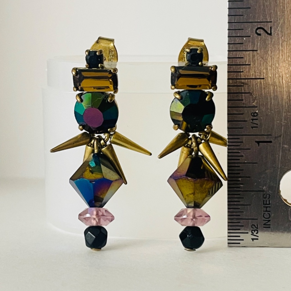 J. Crew Brasstone Multicolor Beaded Drop Earrings - Picture 4 of 5